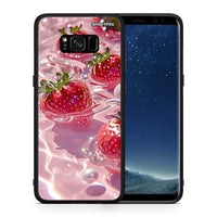 Thumbnail for Θήκη Samsung S8 Juicy Strawberries από τη Smartfits με σχέδιο στο πίσω μέρος και μαύρο περίβλημα | Samsung S8 Juicy Strawberries case with colorful back and black bezels