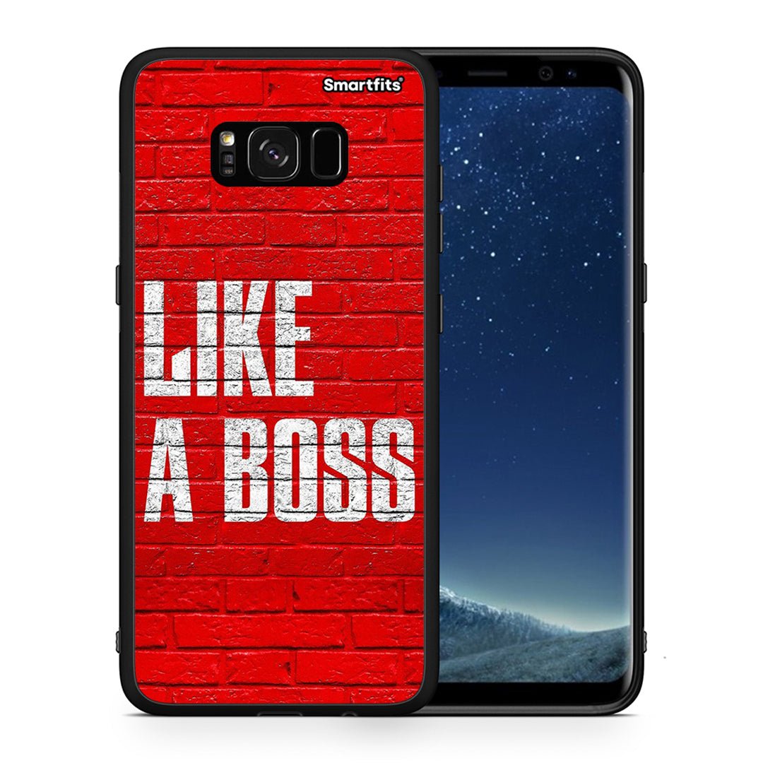 Θήκη Samsung S8+ Like A Boss από τη Smartfits με σχέδιο στο πίσω μέρος και μαύρο περίβλημα | Samsung S8+ Like A Boss case with colorful back and black bezels