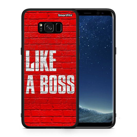 Θήκη Samsung S8+ Like A Boss από τη Smartfits με σχέδιο στο πίσω μέρος και μαύρο περίβλημα | Samsung S8+ Like A Boss case with colorful back and black bezels