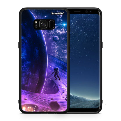 Θήκη Samsung S8 Lost Astronaut από τη Smartfits με σχέδιο στο πίσω μέρος και μαύρο περίβλημα | Samsung S8 Lost Astronaut case with colorful back and black bezels