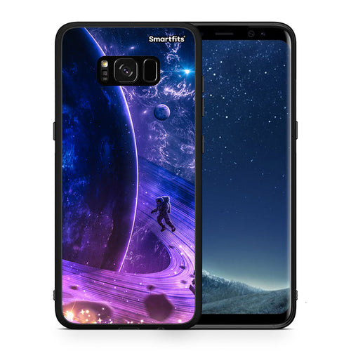 Θήκη Samsung S8 Lost Astronaut από τη Smartfits με σχέδιο στο πίσω μέρος και μαύρο περίβλημα | Samsung S8 Lost Astronaut case with colorful back and black bezels