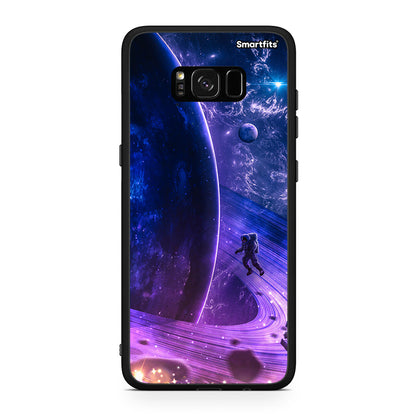 Samsung S8 Lost Astronaut θήκη από τη Smartfits με σχέδιο στο πίσω μέρος και μαύρο περίβλημα | Smartphone case with colorful back and black bezels by Smartfits