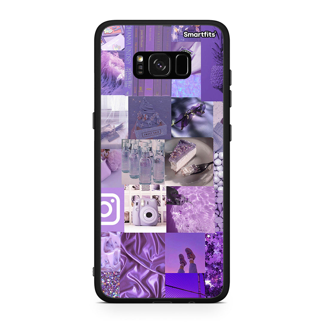 Samsung S8+ Purple Aesthetic Collage θήκη από τη Smartfits με σχέδιο στο πίσω μέρος και μαύρο περίβλημα | Smartphone case with colorful back and black bezels by Smartfits
