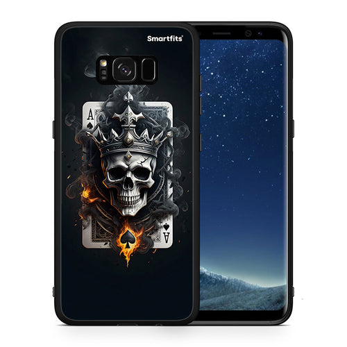 Θήκη Samsung S8+ Skull King Ace από τη Smartfits με σχέδιο στο πίσω μέρος και μαύρο περίβλημα | Samsung S8+ Skull King Ace case with colorful back and black bezels