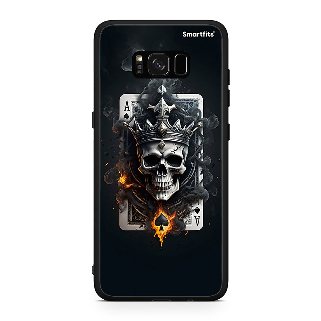 Samsung S8+ Skull King Ace θήκη από τη Smartfits με σχέδιο στο πίσω μέρος και μαύρο περίβλημα | Smartphone case with colorful back and black bezels by Smartfits