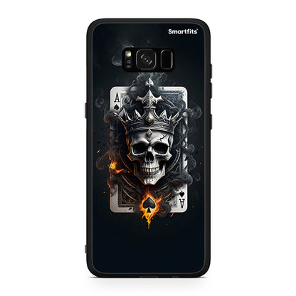 Samsung S8 Skull King Ace θήκη από τη Smartfits με σχέδιο στο πίσω μέρος και μαύρο περίβλημα | Smartphone case with colorful back and black bezels by Smartfits