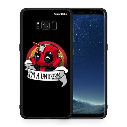 Θήκη Samsung S8+ Unicorn Deadpool από τη Smartfits με σχέδιο στο πίσω μέρος και μαύρο περίβλημα | Samsung S8+ Unicorn Deadpool case with colorful back and black bezels