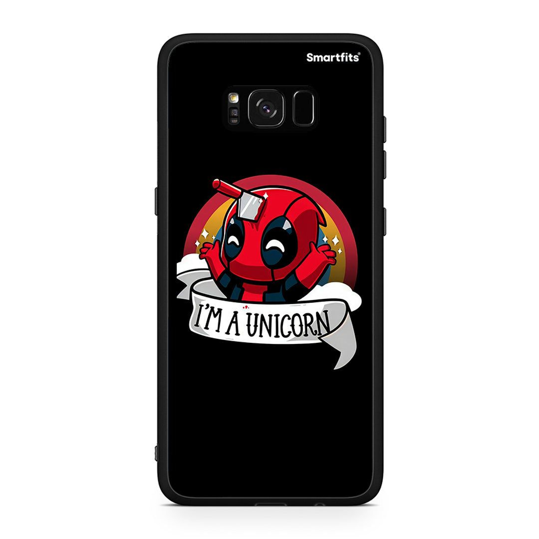 Samsung S8+ Unicorn Deadpool θήκη από τη Smartfits με σχέδιο στο πίσω μέρος και μαύρο περίβλημα | Smartphone case with colorful back and black bezels by Smartfits