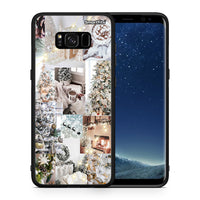 Thumbnail for Θήκη Samsung S8 White Christmas από τη Smartfits με σχέδιο στο πίσω μέρος και μαύρο περίβλημα | Samsung S8 White Christmas case with colorful back and black bezels