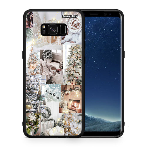 Θήκη Samsung S8+ White Christmas από τη Smartfits με σχέδιο στο πίσω μέρος και μαύρο περίβλημα | Samsung S8+ White Christmas case with colorful back and black bezels