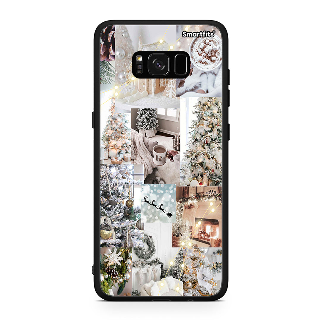 Samsung S8 White Christmas θήκη από τη Smartfits με σχέδιο στο πίσω μέρος και μαύρο περίβλημα | Smartphone case with colorful back and black bezels by Smartfits