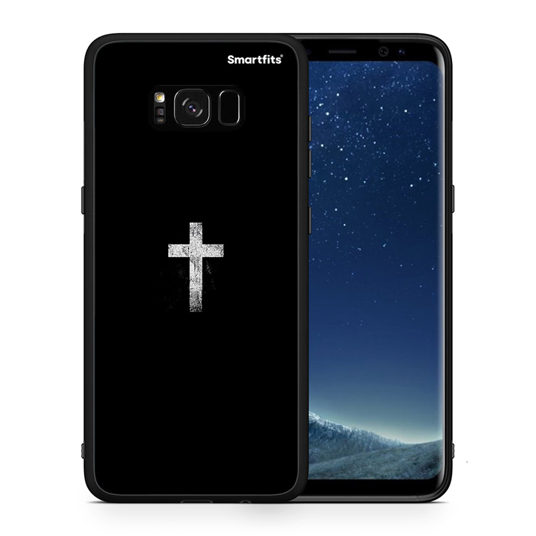 Θήκη Samsung S8+ White Cross από τη Smartfits με σχέδιο στο πίσω μέρος και μαύρο περίβλημα | Samsung S8+ White Cross case with colorful back and black bezels