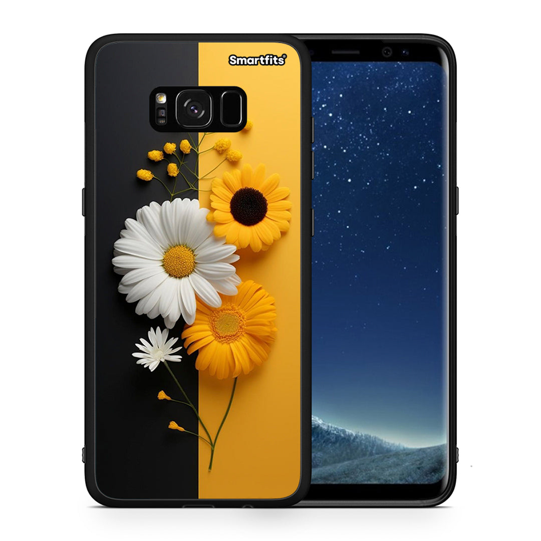 Θήκη Samsung S8 Yellow Daisies από τη Smartfits με σχέδιο στο πίσω μέρος και μαύρο περίβλημα | Samsung S8 Yellow Daisies case with colorful back and black bezels