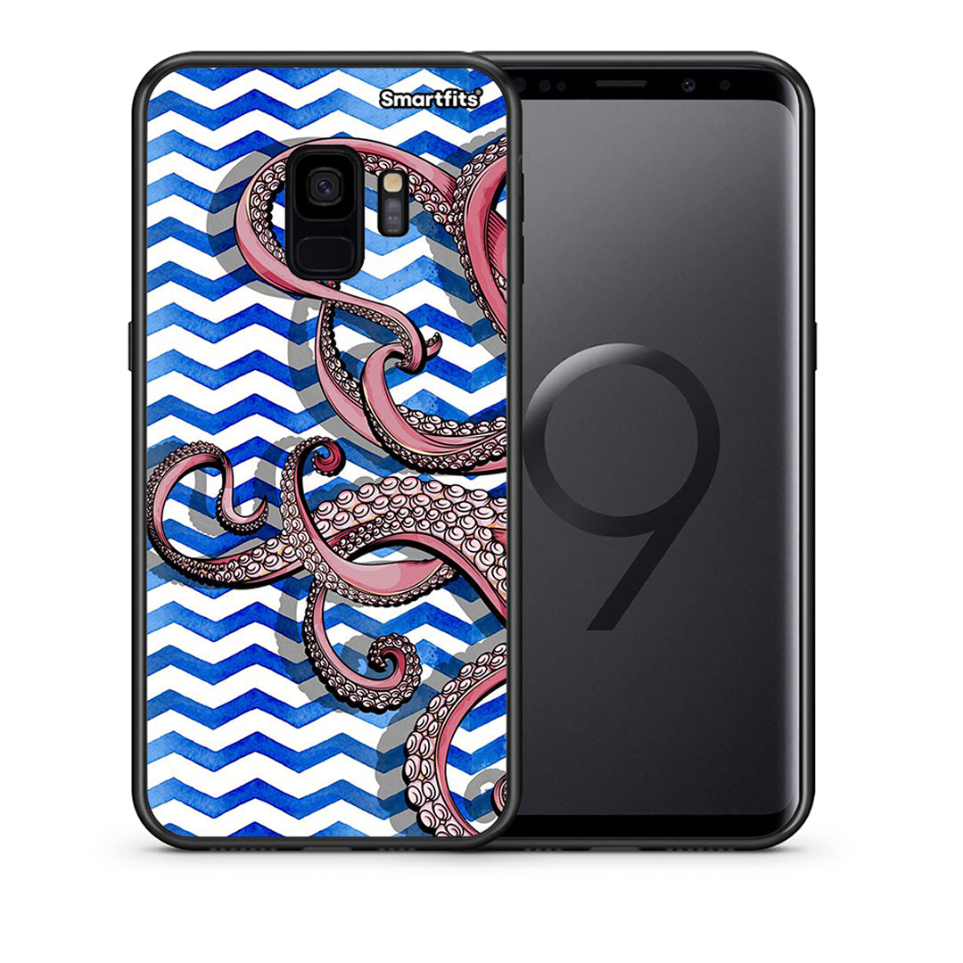Θήκη Samsung S9 Chevron Devilfish από τη Smartfits με σχέδιο στο πίσω μέρος και μαύρο περίβλημα | Samsung S9 Chevron Devilfish case with colorful back and black bezels