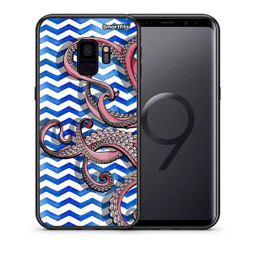 Θήκη Samsung S9 Chevron Devilfish από τη Smartfits με σχέδιο στο πίσω μέρος και μαύρο περίβλημα | Samsung S9 Chevron Devilfish case with colorful back and black bezels