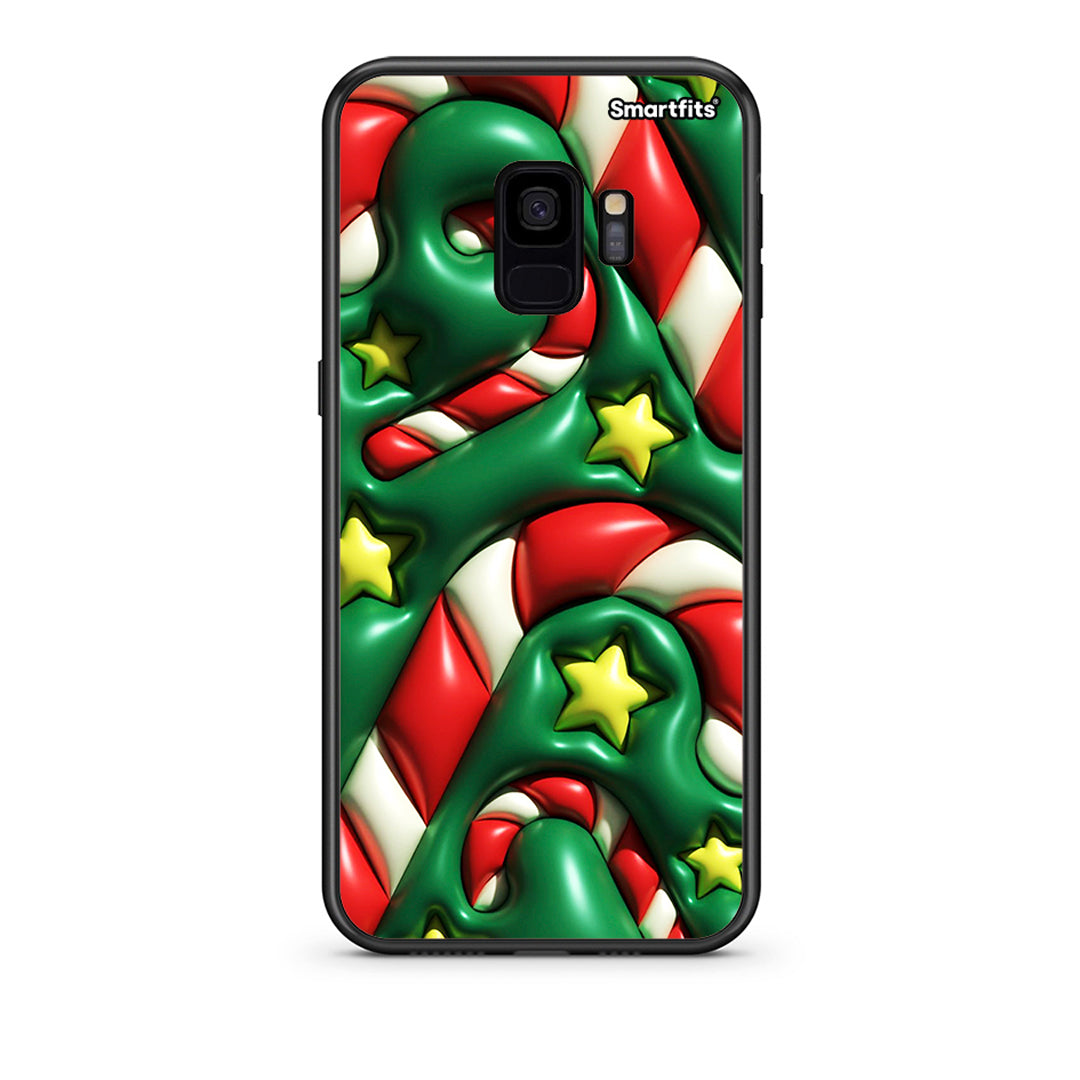 samsung s9 Christmas Bubbles θήκη από τη Smartfits με σχέδιο στο πίσω μέρος και μαύρο περίβλημα | Smartphone case with colorful back and black bezels by Smartfits