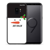 Thumbnail for Θήκη Samsung S9 Christmas Chillin από τη Smartfits με σχέδιο στο πίσω μέρος και μαύρο περίβλημα | Samsung S9 Christmas Chillin case with colorful back and black bezels