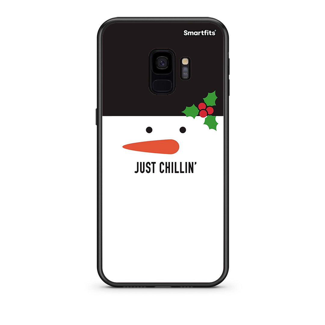 samsung s9 Christmas Chillin θήκη από τη Smartfits με σχέδιο στο πίσω μέρος και μαύρο περίβλημα | Smartphone case with colorful back and black bezels by Smartfits