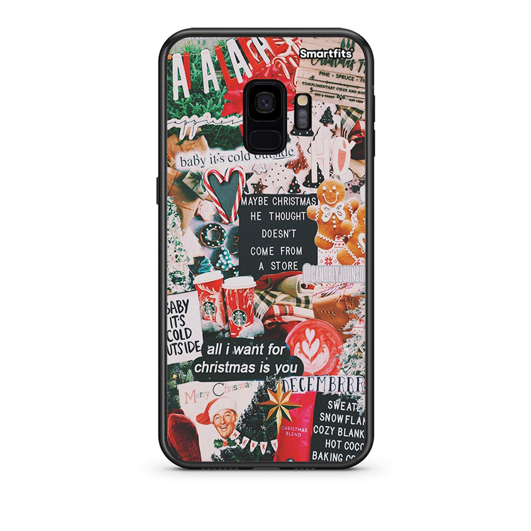 samsung s9 Christmas Happiness θήκη από τη Smartfits με σχέδιο στο πίσω μέρος και μαύρο περίβλημα | Smartphone case with colorful back and black bezels by Smartfits