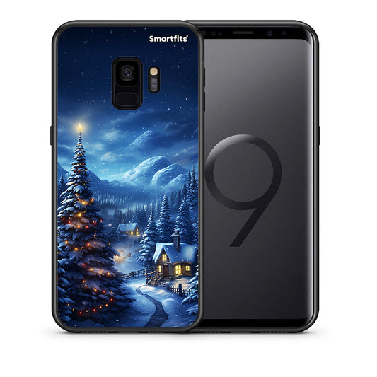 Θήκη Samsung S9 Christmas Scenery από τη Smartfits με σχέδιο στο πίσω μέρος και μαύρο περίβλημα | Samsung S9 Christmas Scenery case with colorful back and black bezels