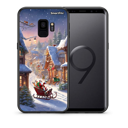 Θήκη Samsung S9 Christmas Snow από τη Smartfits με σχέδιο στο πίσω μέρος και μαύρο περίβλημα | Samsung S9 Christmas Snow case with colorful back and black bezels