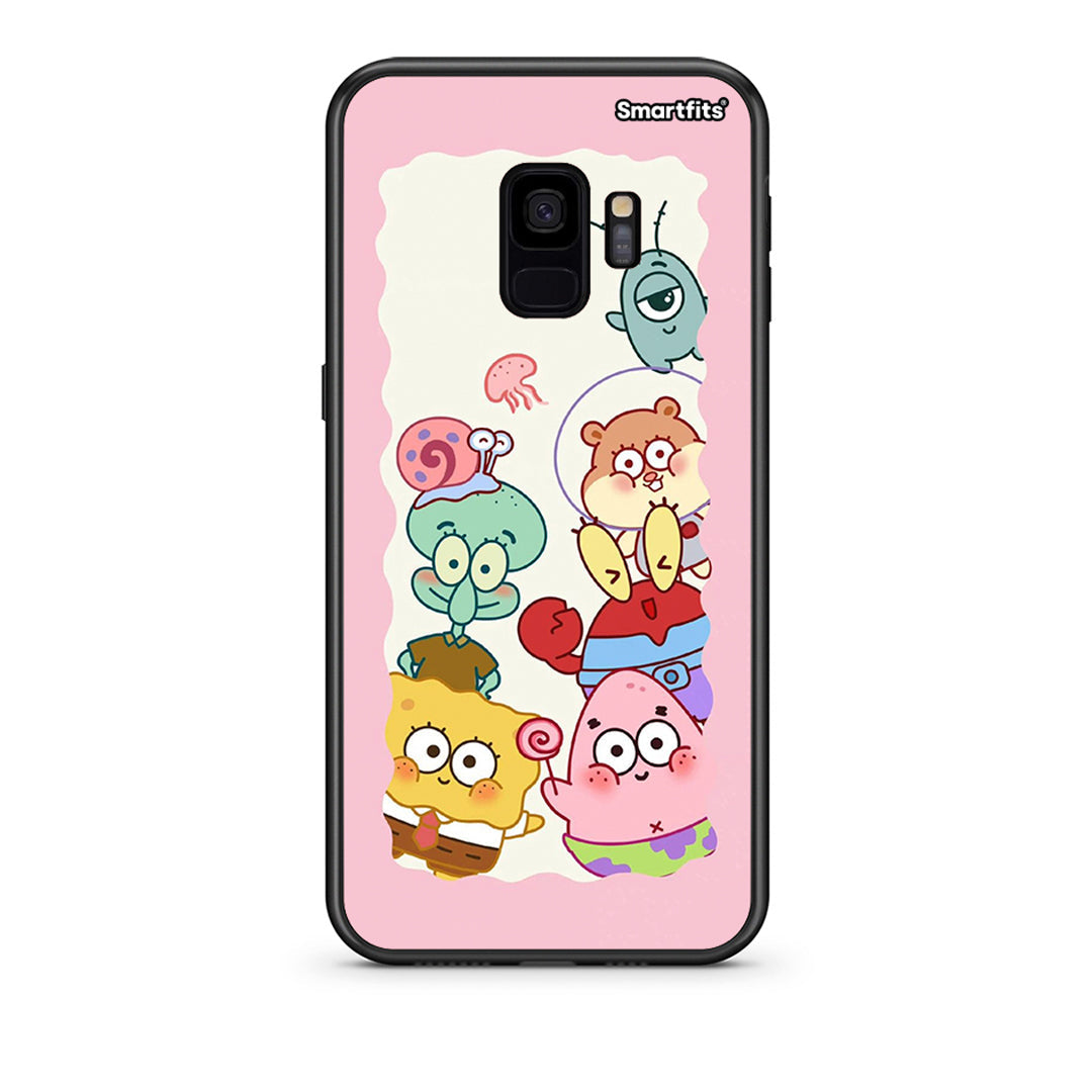 samsung s9 Cute Companion θήκη από τη Smartfits με σχέδιο στο πίσω μέρος και μαύρο περίβλημα | Smartphone case with colorful back and black bezels by Smartfits