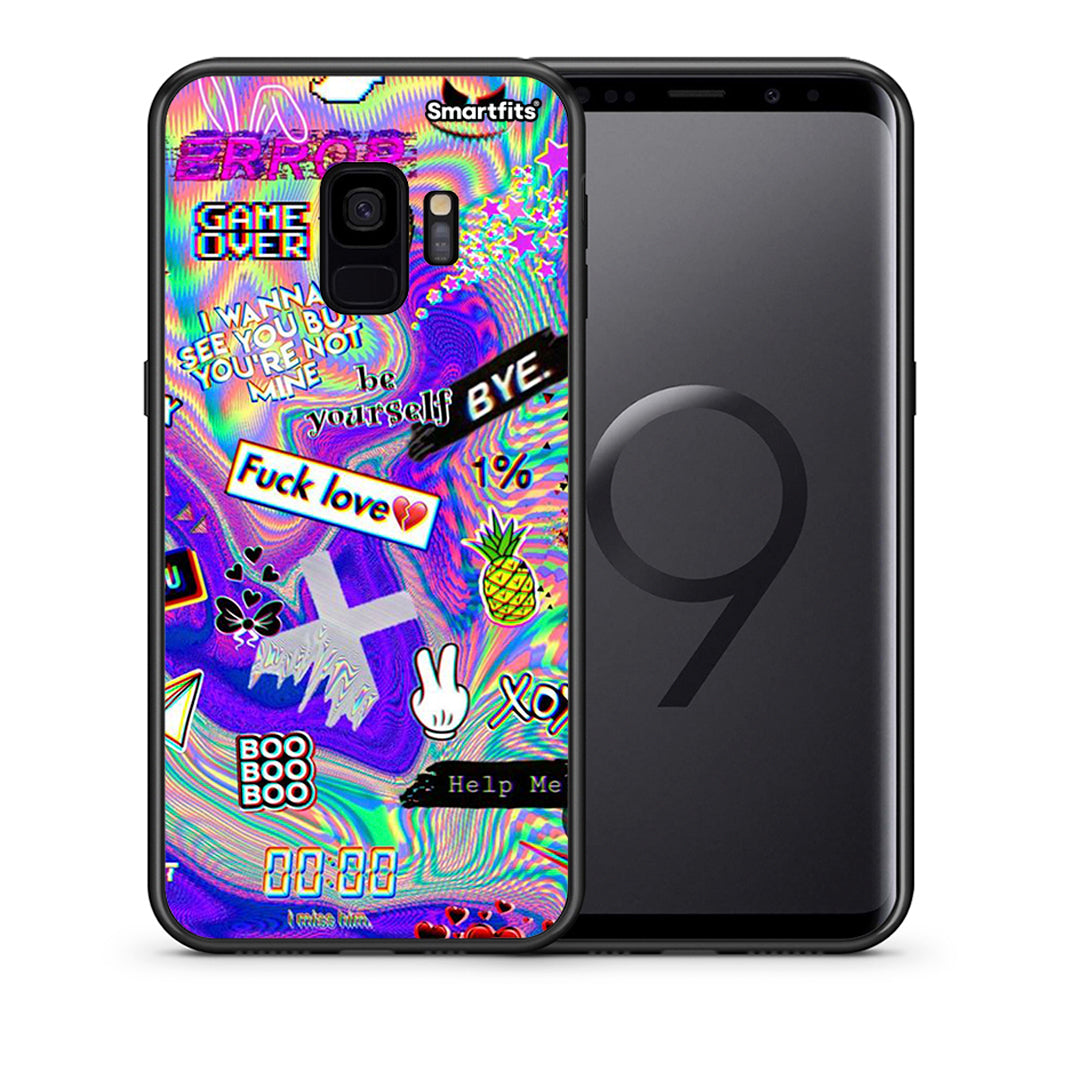 Θήκη Samsung S9 Game Over από τη Smartfits με σχέδιο στο πίσω μέρος και μαύρο περίβλημα | Samsung S9 Game Over case with colorful back and black bezels