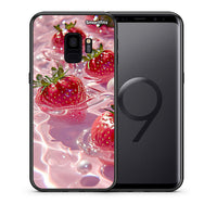 Thumbnail for Θήκη Samsung S9 Juicy Strawberries από τη Smartfits με σχέδιο στο πίσω μέρος και μαύρο περίβλημα | Samsung S9 Juicy Strawberries case with colorful back and black bezels