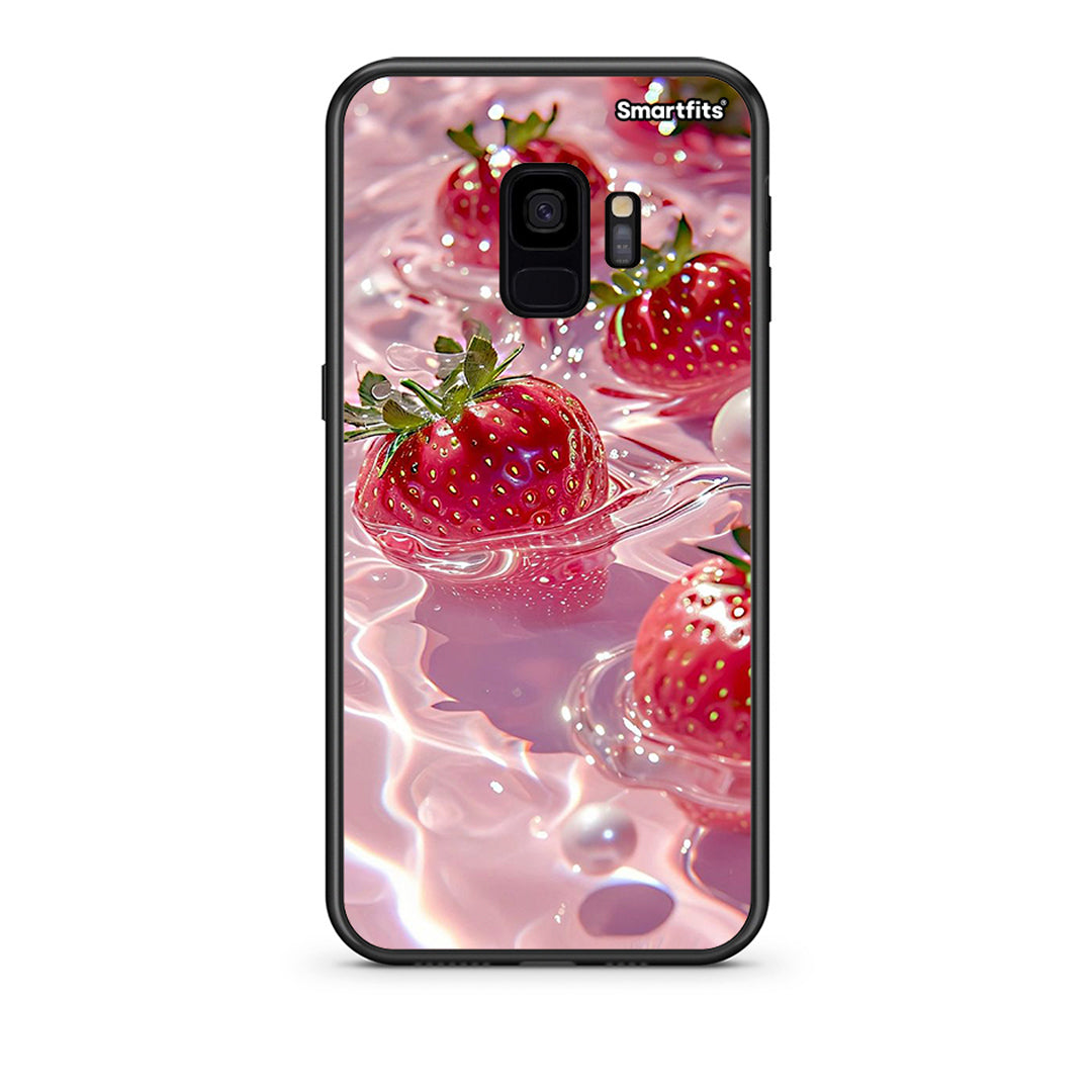 samsung s9 Juicy Strawberries θήκη από τη Smartfits με σχέδιο στο πίσω μέρος και μαύρο περίβλημα | Smartphone case with colorful back and black bezels by Smartfits