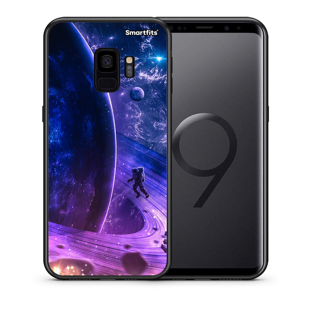 Θήκη Samsung S9 Lost Astronaut από τη Smartfits με σχέδιο στο πίσω μέρος και μαύρο περίβλημα | Samsung S9 Lost Astronaut case with colorful back and black bezels