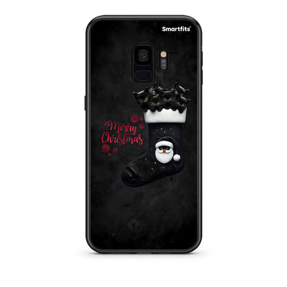 samsung s9 Merry Cat Christmas θήκη από τη Smartfits με σχέδιο στο πίσω μέρος και μαύρο περίβλημα | Smartphone case with colorful back and black bezels by Smartfits