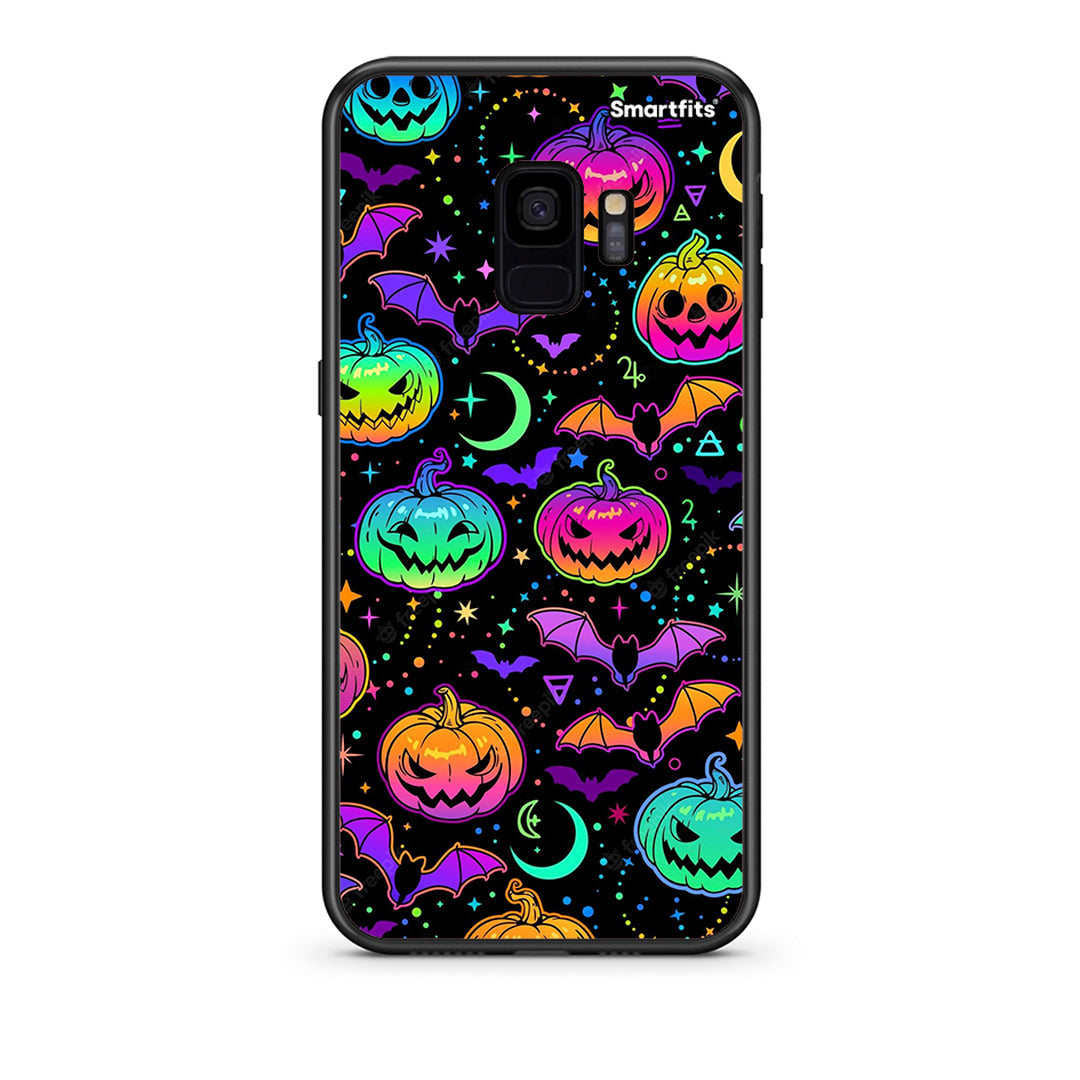 samsung s9 Neon Halloween θήκη από τη Smartfits με σχέδιο στο πίσω μέρος και μαύρο περίβλημα | Smartphone case with colorful back and black bezels by Smartfits