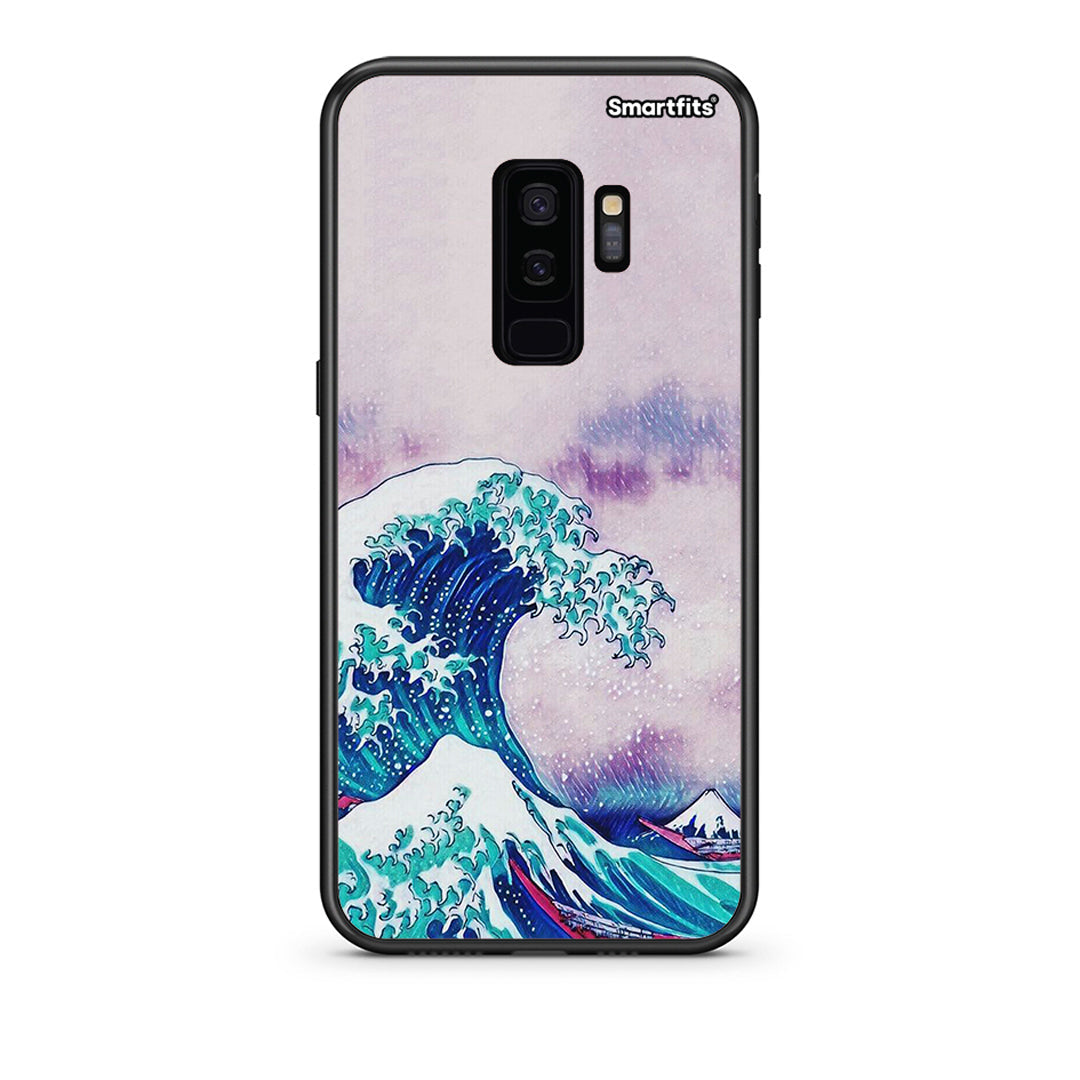 samsung s9 plus Blue Waves θήκη από τη Smartfits με σχέδιο στο πίσω μέρος και μαύρο περίβλημα | Smartphone case with colorful back and black bezels by Smartfits