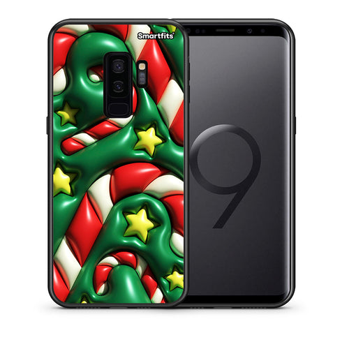 Θήκη Samsung S9 Plus Christmas Bubbles από τη Smartfits με σχέδιο στο πίσω μέρος και μαύρο περίβλημα | Samsung S9 Plus Christmas Bubbles case with colorful back and black bezels