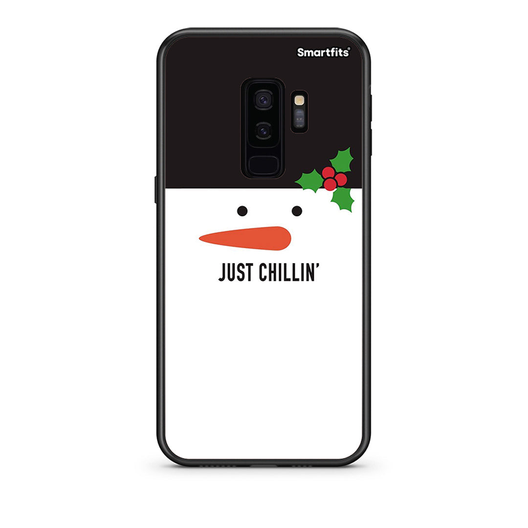 samsung s9 plus Christmas Chillin θήκη από τη Smartfits με σχέδιο στο πίσω μέρος και μαύρο περίβλημα | Smartphone case with colorful back and black bezels by Smartfits