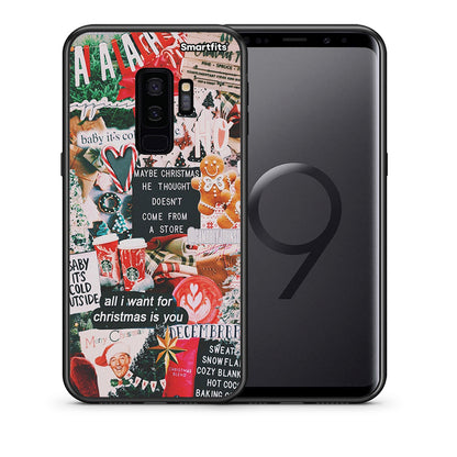 Θήκη Samsung S9 Plus Christmas Happiness από τη Smartfits με σχέδιο στο πίσω μέρος και μαύρο περίβλημα | Samsung S9 Plus Christmas Happiness case with colorful back and black bezels
