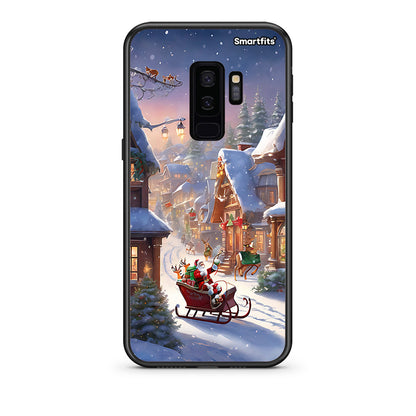 samsung s9 plus Christmas Snow θήκη από τη Smartfits με σχέδιο στο πίσω μέρος και μαύρο περίβλημα | Smartphone case with colorful back and black bezels by Smartfits