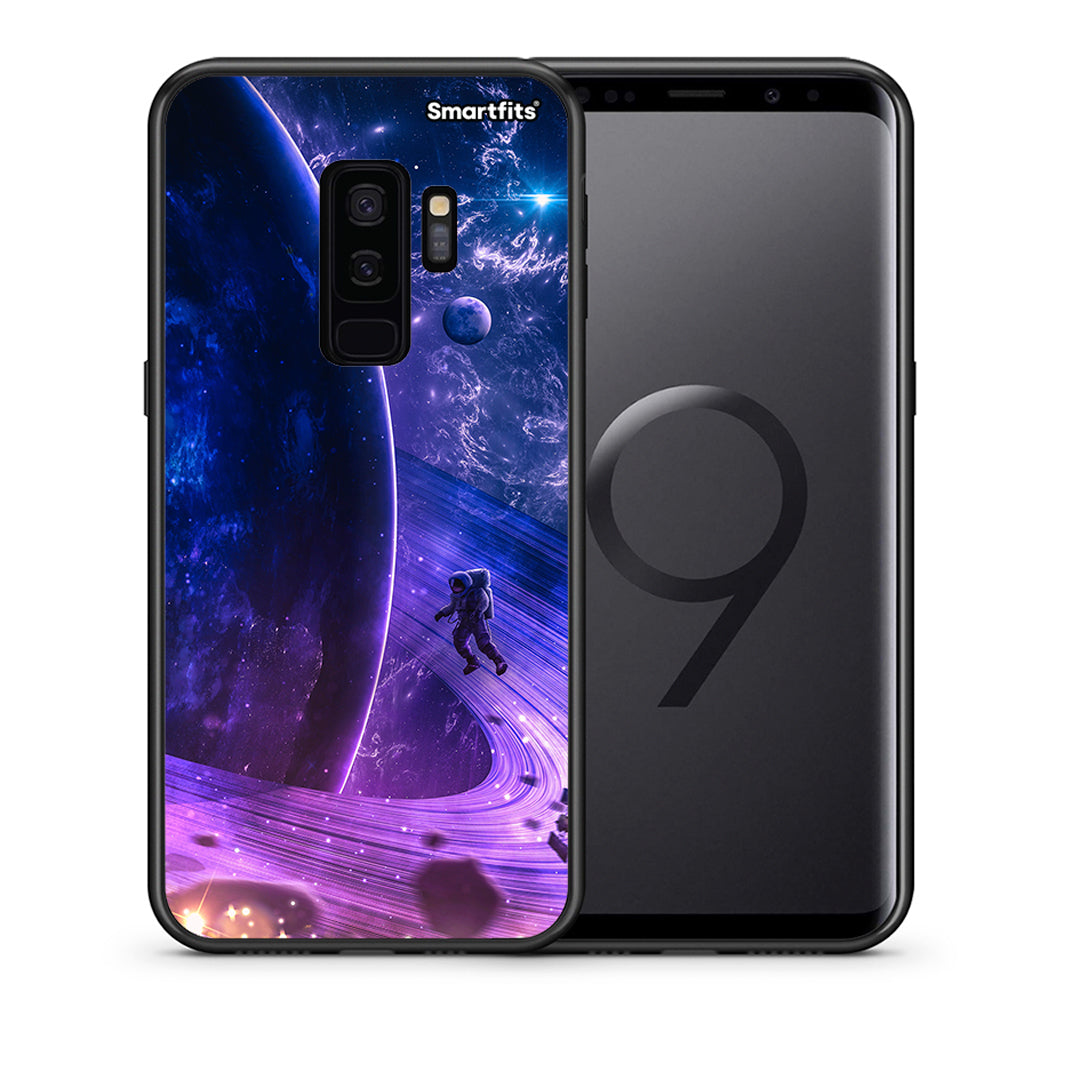 Θήκη Samsung S9 Plus Lost Astronaut από τη Smartfits με σχέδιο στο πίσω μέρος και μαύρο περίβλημα | Samsung S9 Plus Lost Astronaut case with colorful back and black bezels