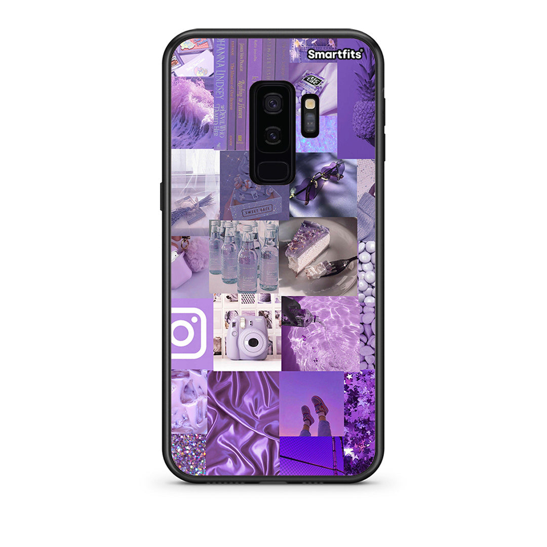 samsung s9 plus Purple Aesthetic Collage θήκη από τη Smartfits με σχέδιο στο πίσω μέρος και μαύρο περίβλημα | Smartphone case with colorful back and black bezels by Smartfits