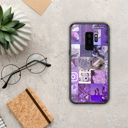 Purple Aesthetic Collage - Samsung Galaxy S9+ θήκη