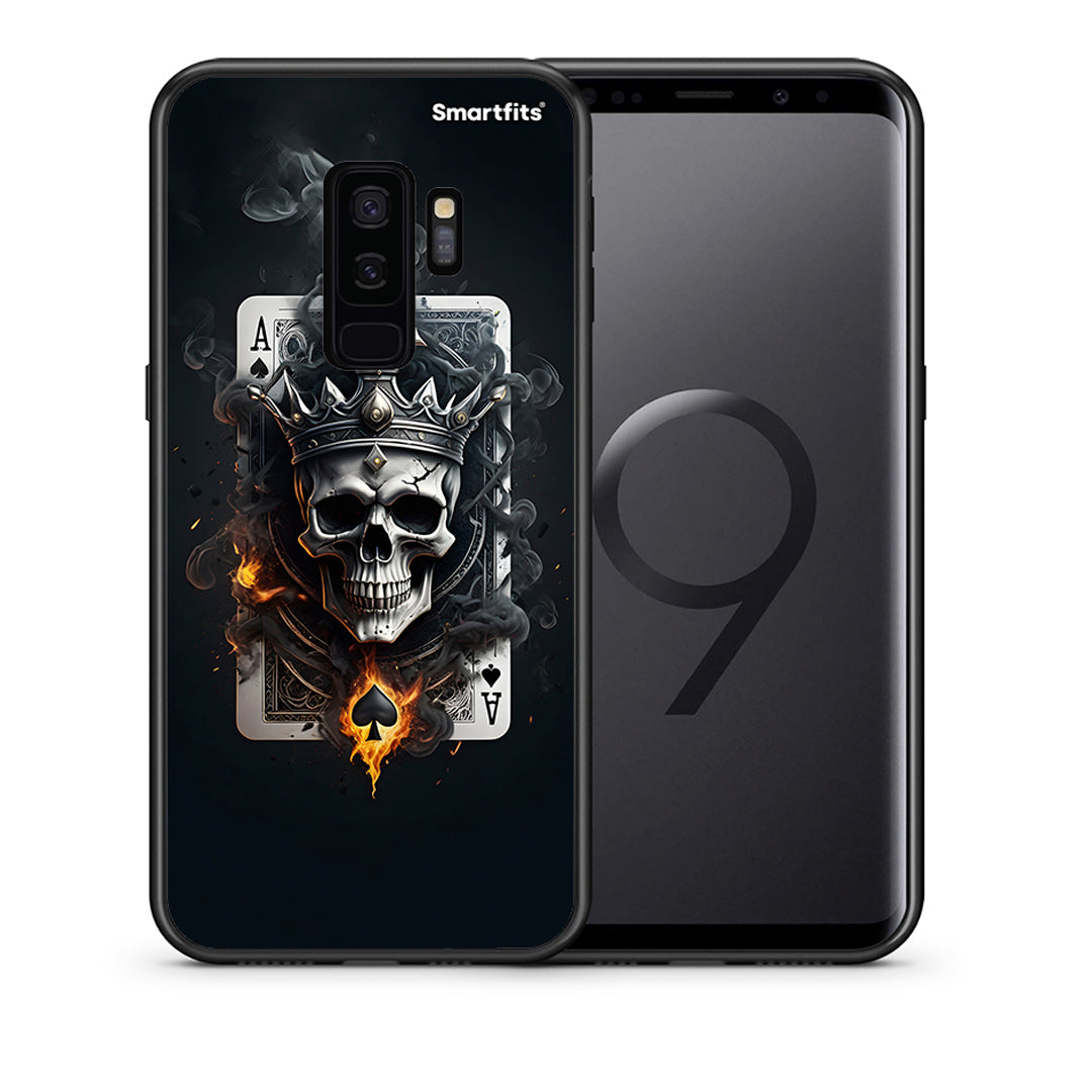 Θήκη Samsung S9 Plus Skull King Ace από τη Smartfits με σχέδιο στο πίσω μέρος και μαύρο περίβλημα | Samsung S9 Plus Skull King Ace case with colorful back and black bezels