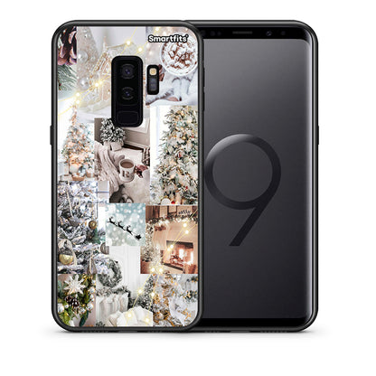 Θήκη Samsung S9 Plus White Christmas από τη Smartfits με σχέδιο στο πίσω μέρος και μαύρο περίβλημα | Samsung S9 Plus White Christmas case with colorful back and black bezels