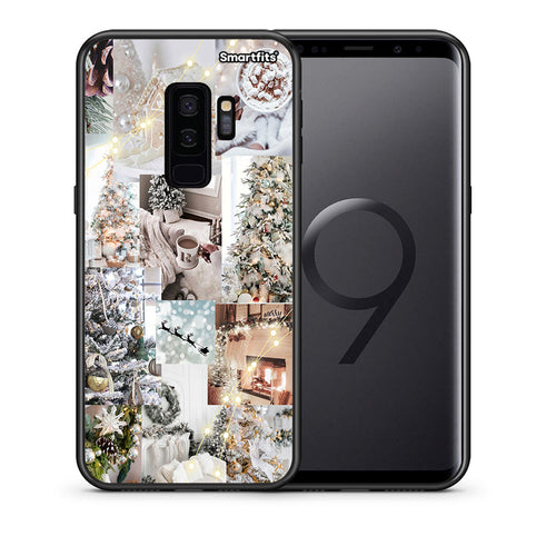 Θήκη Samsung S9 Plus White Christmas από τη Smartfits με σχέδιο στο πίσω μέρος και μαύρο περίβλημα | Samsung S9 Plus White Christmas case with colorful back and black bezels