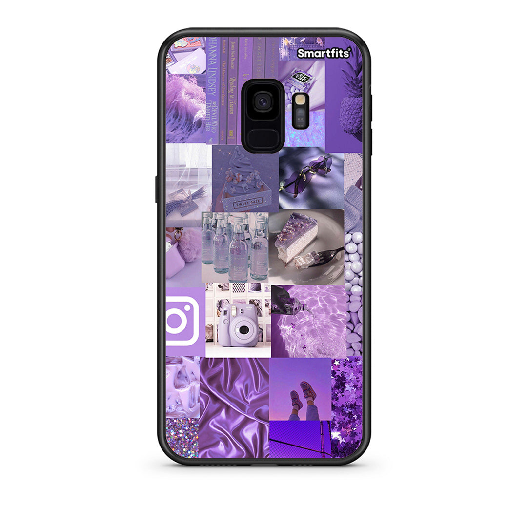 samsung s9 Purple Aesthetic Collage θήκη από τη Smartfits με σχέδιο στο πίσω μέρος και μαύρο περίβλημα | Smartphone case with colorful back and black bezels by Smartfits