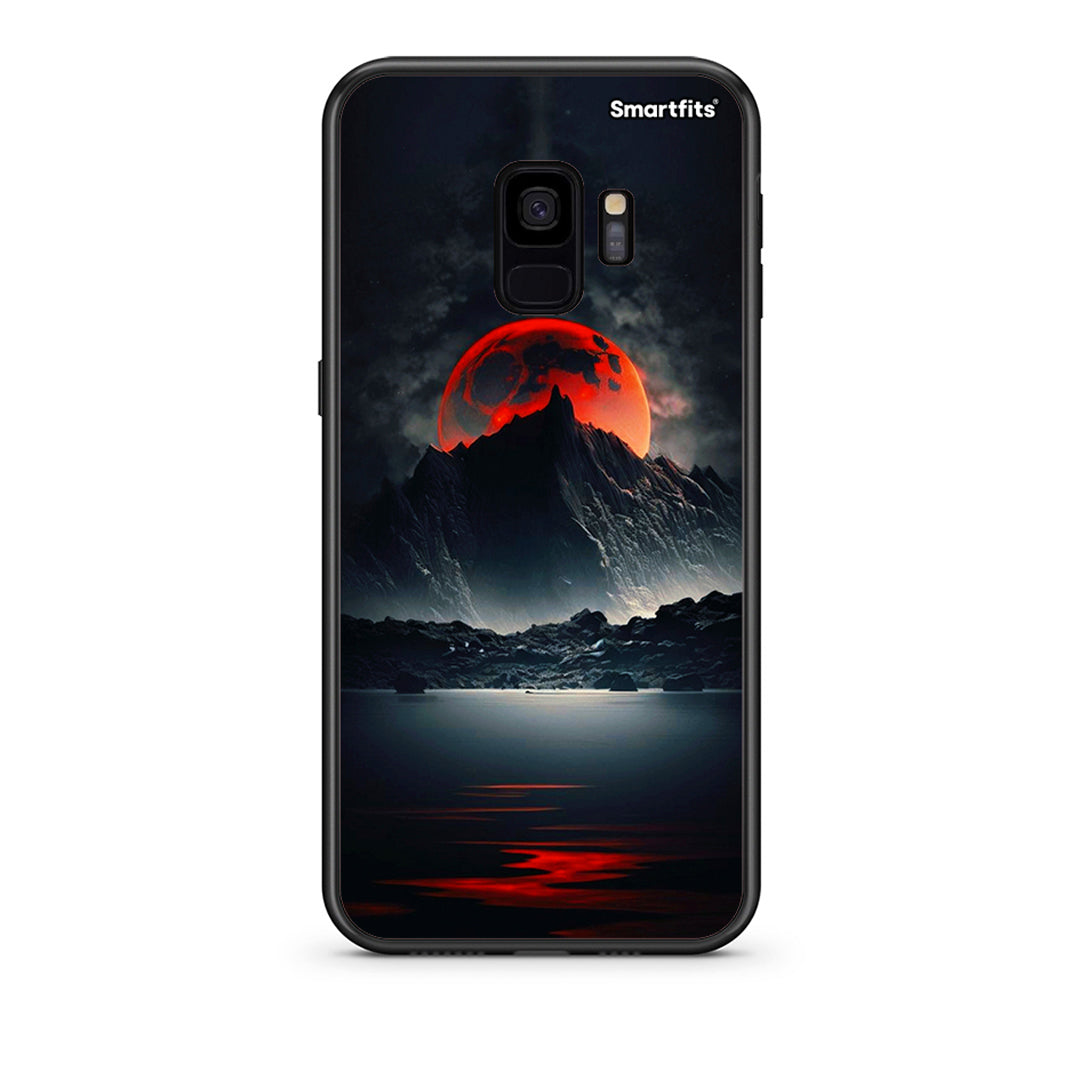 samsung s9 Red Full Moon θήκη από τη Smartfits με σχέδιο στο πίσω μέρος και μαύρο περίβλημα | Smartphone case with colorful back and black bezels by Smartfits