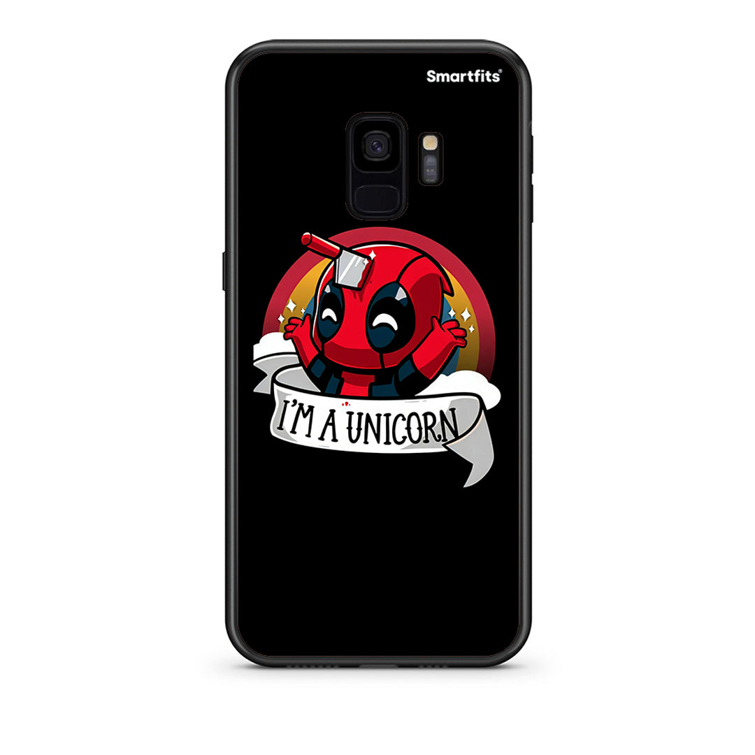 samsung s9 Unicorn Deadpool θήκη από τη Smartfits με σχέδιο στο πίσω μέρος και μαύρο περίβλημα | Smartphone case with colorful back and black bezels by Smartfits