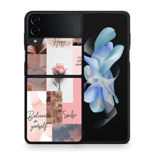 Θήκη Samsung Galaxy Z Flip4 Aesthetic Collage από τη Smartfits με σχέδιο στο πίσω μέρος και μαύρο περίβλημα | Samsung Galaxy Z Flip4 Aesthetic Collage case with colorful back and black bezels