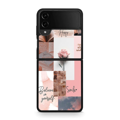 Samsung Galaxy Z Flip4 Aesthetic Collage θήκη από τη Smartfits με σχέδιο στο πίσω μέρος και μαύρο περίβλημα | Smartphone case with colorful back and black bezels by Smartfits