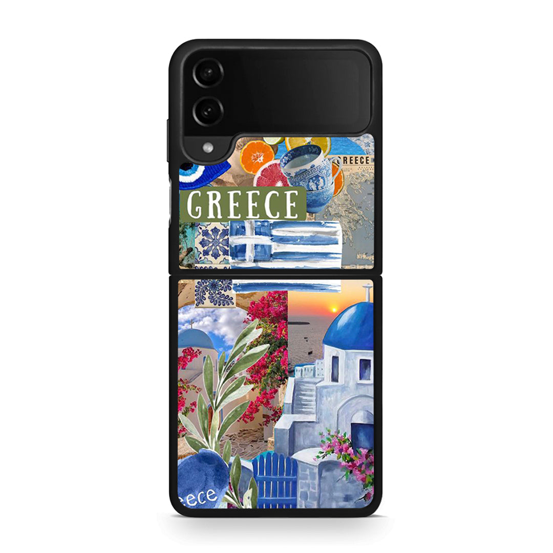 Samsung Galaxy Z Flip4 All Greek Θήκη από τη Smartfits με σχέδιο στο πίσω μέρος και μαύρο περίβλημα | Smartphone case with colorful back and black bezels by Smartfits