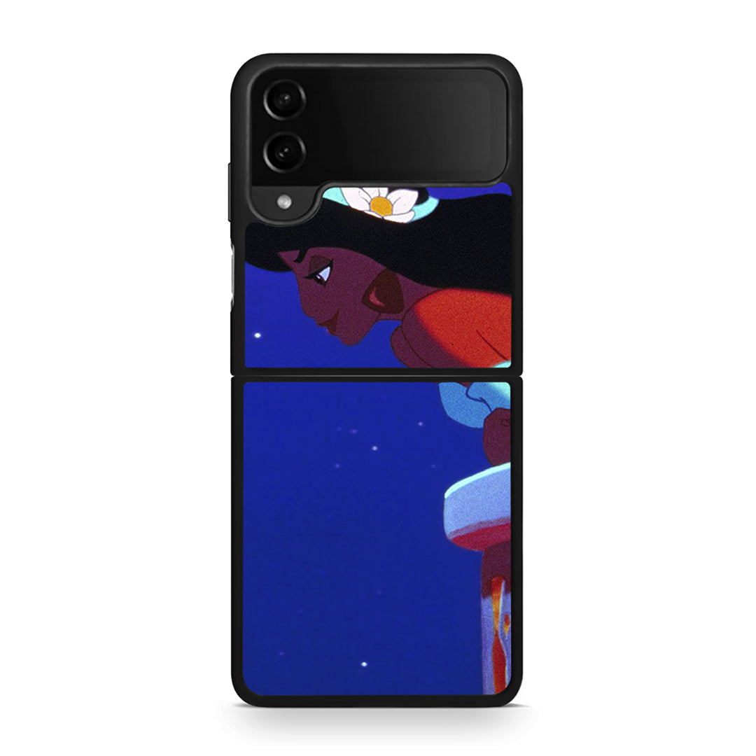 Samsung Galaxy Z Flip4 Alladin And Jasmine Love 2 θήκη από τη Smartfits με σχέδιο στο πίσω μέρος και μαύρο περίβλημα | Smartphone case with colorful back and black bezels by Smartfits